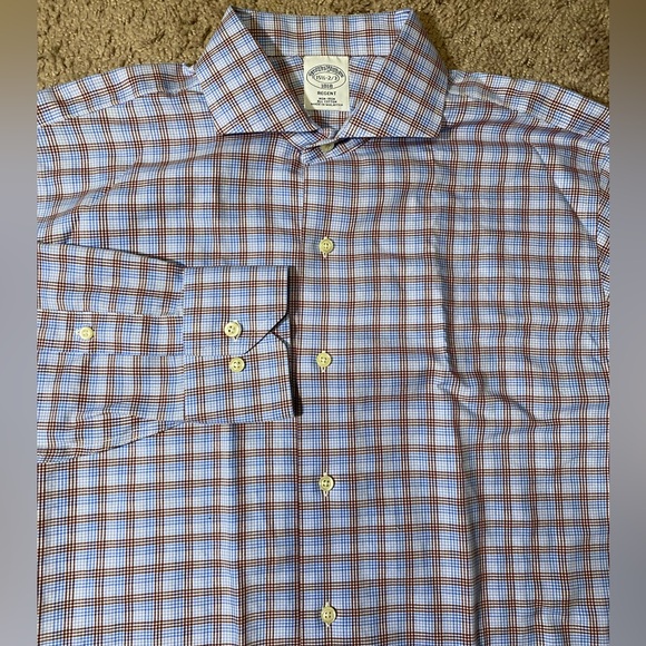 Brooks Brothers Regent 1818 Mens Work Dress Button Up Down Size Med 15.5 Shirt - Picture 2 of 10